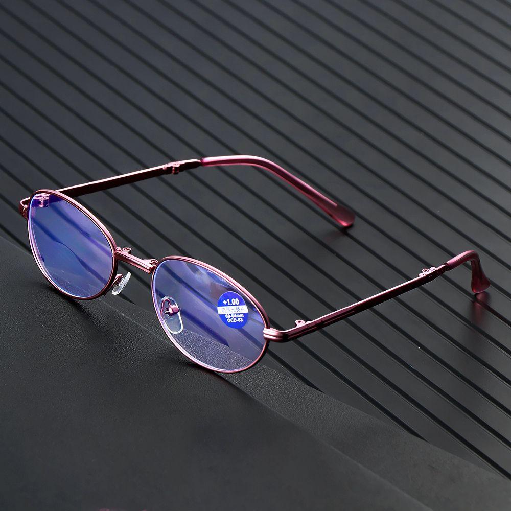 Vision Care High-definition Portable Metal Anti-UV Blue Rays Presbyopia Eyeglasses Folding Reading Glasses