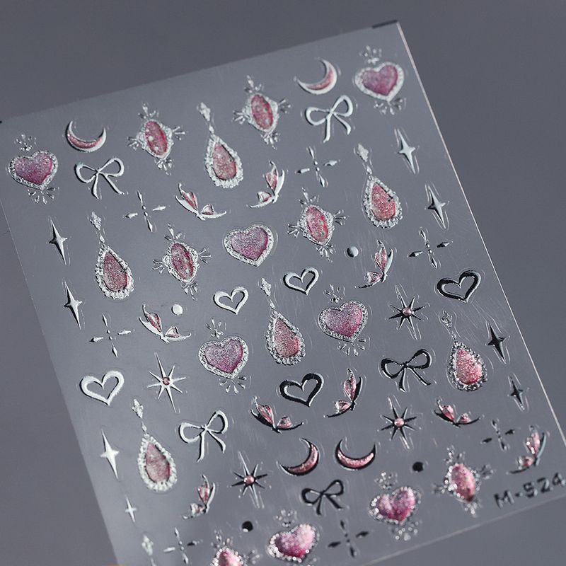 

Season Hot Silver Silver Bottom Jelly Glue Heart Butterfly Nail Sticker Waterproof Nail Sticker Decorative Jewelry M524 531 M524 (hot Silver Silver bottom jelly gel)