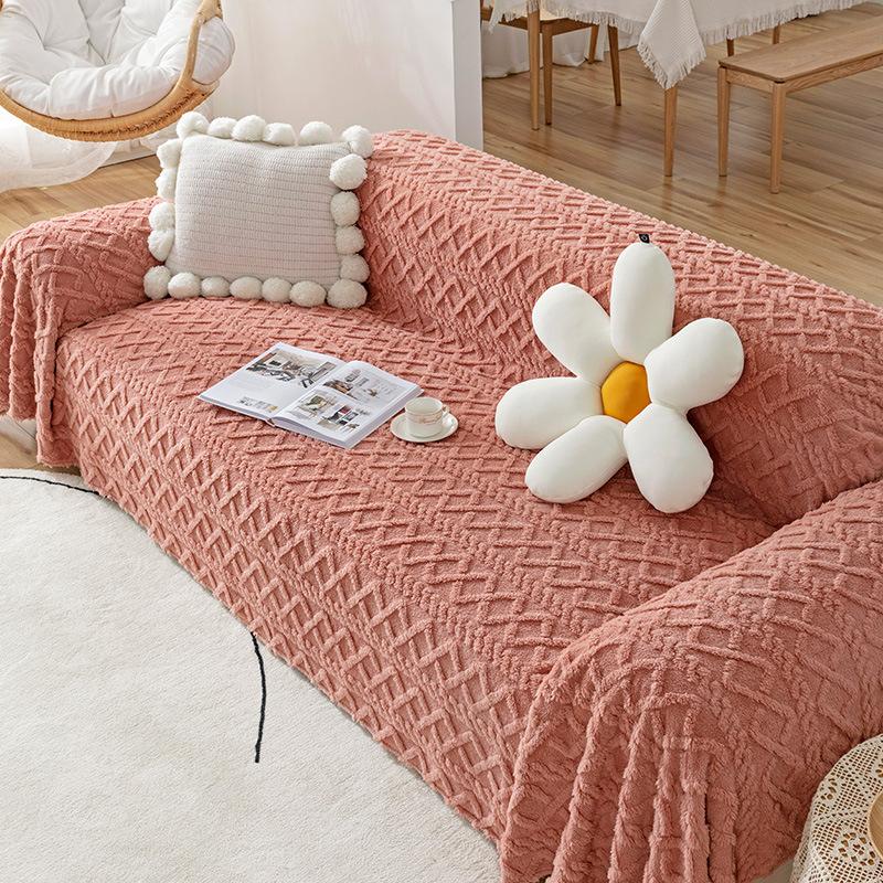 Sofa Cover Cloth Plush Autumn and Winter New Milky White Sofa Cover Slipcover Four Seasons Universal Seat Cushions Full Cover Cloth