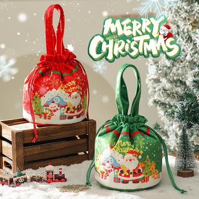 2025 Creative Christmas Gift Apple Box & Candy Drawstring Bag Handbag