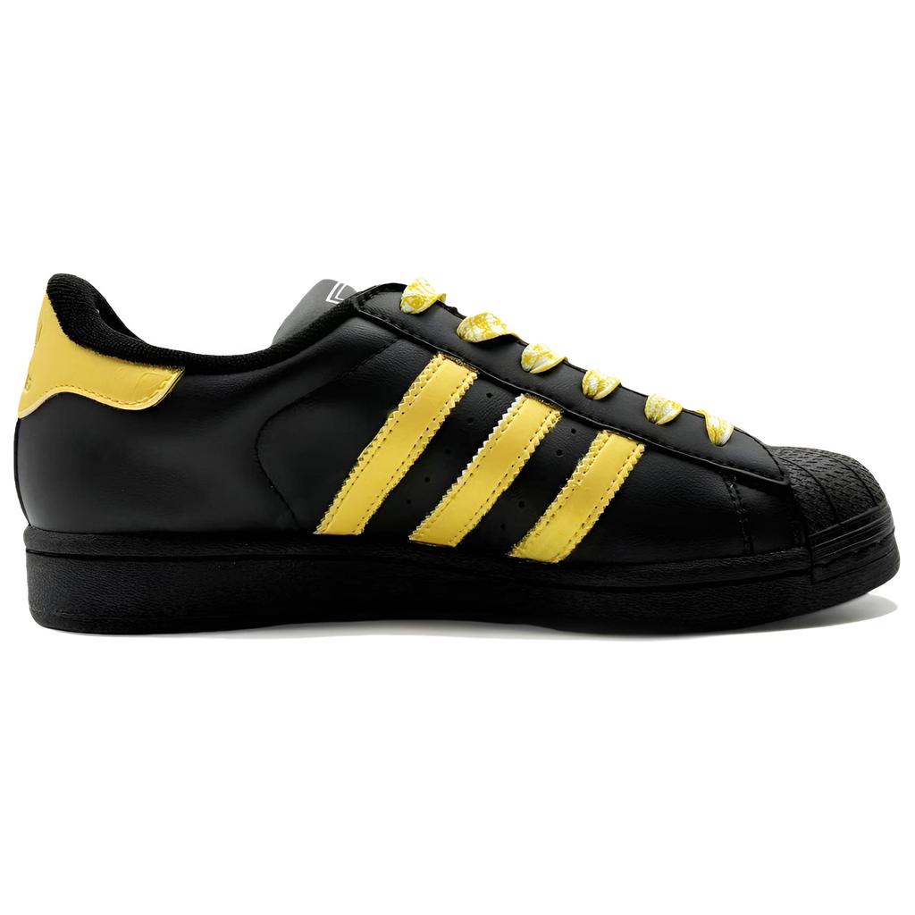 Adidas Originals Superstar 2 Abrasion Resistant Low top Skateboard Shoes Unisex Black Gold JI0079(Team1284-)