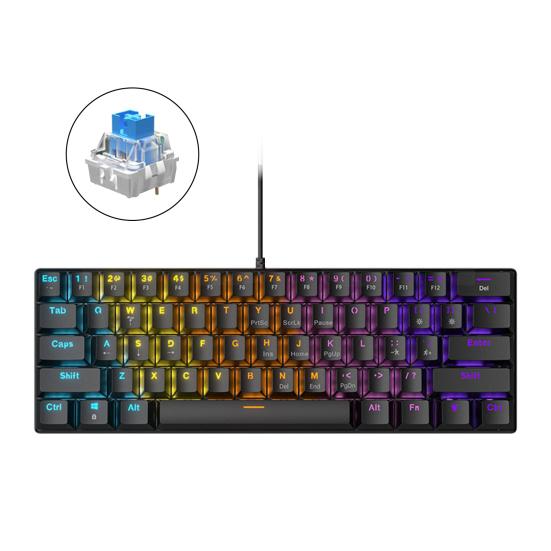 61-клавишная механическая клавиатура с эффектами RGB-подсветки, эргономичный дизайн, регулируемая универсальная проводная игровая клавиатура Plug-Play