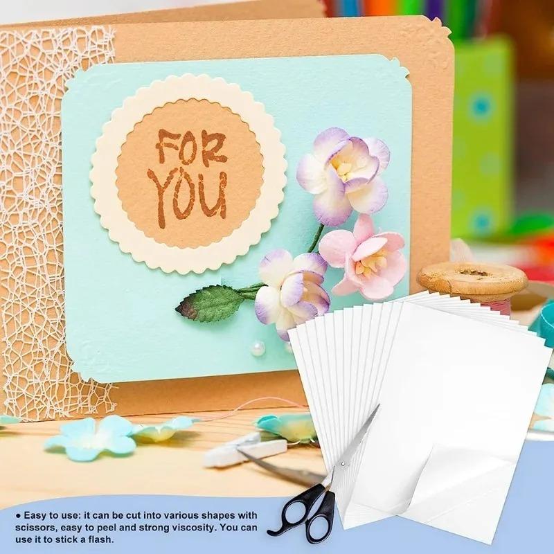 8.5 X 11 Inch with Yellow Liner A4 Size Pack of 12 Clear Double Sided Adhesive Tape Sheets for Crafts Home Decorative Tape