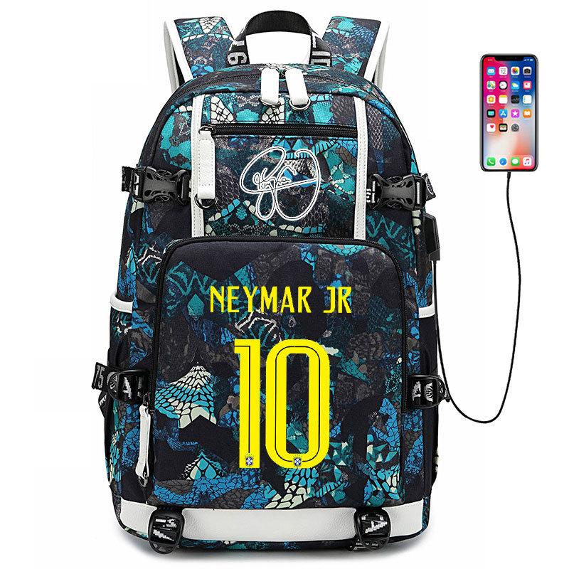 Large Capacity Football Backpack Mbappe School Bag Neymar Signature Backpack