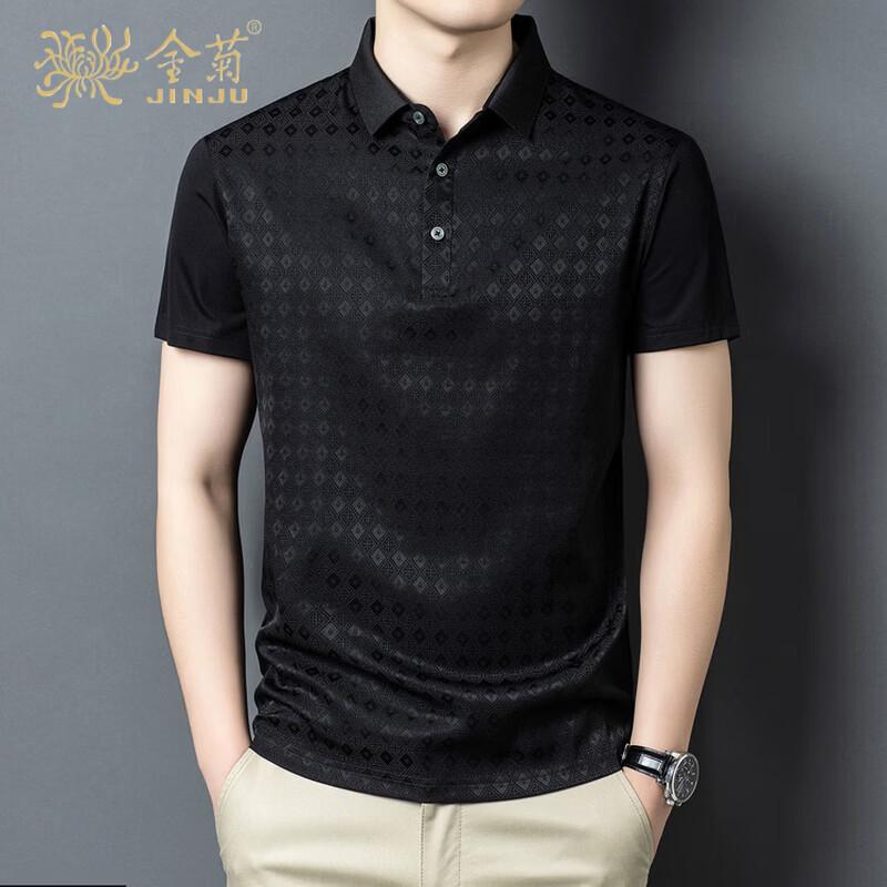 

Jinju Men s Silk Short Sleeve Polo Shirt 56