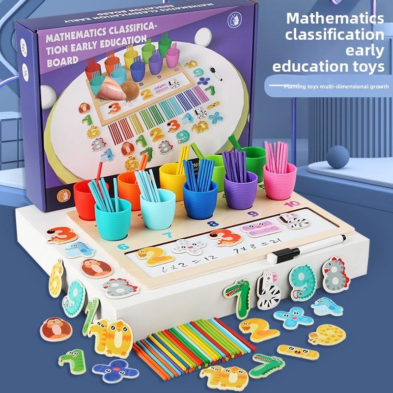 Counting Board Wooden Educational Toy For Kids Math Skills And Color Sorting