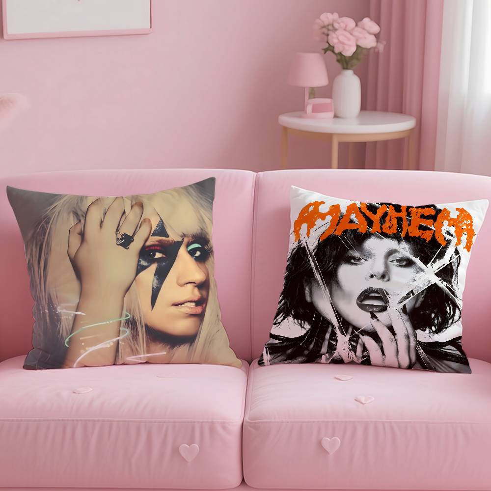 L-Lady SINGER G-gaga Pillow Case Pattern Printing Pillowcase Living Room Sofa Cushion Cover Bedroom Room Decor
