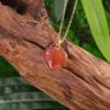 Rose Quartz Heart Shaped Natural Stone Agate Golden Edge Wrap Pendants Healing Crystal Chakra Reiki Love Gemstone