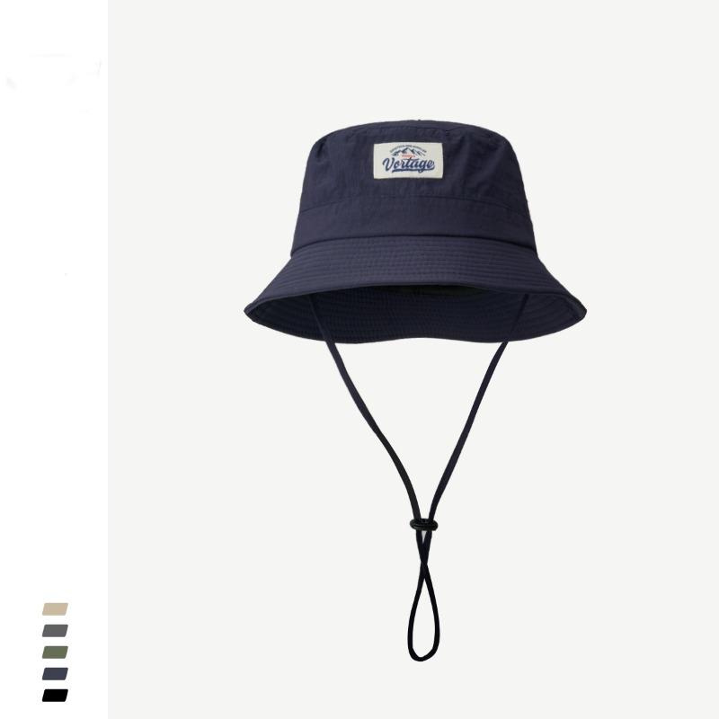 Versatile Outdoor Camping Quick-drying Bucket Hat Women's Summer Breathable Thin Drawstring Sunscreen Basin Hat Men's Tide