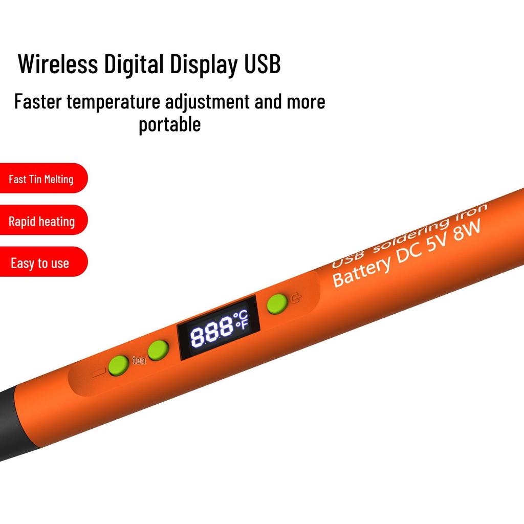 Multifunctional USB Digital Display Portable Soldering Iron with Adjustable Temperature Control