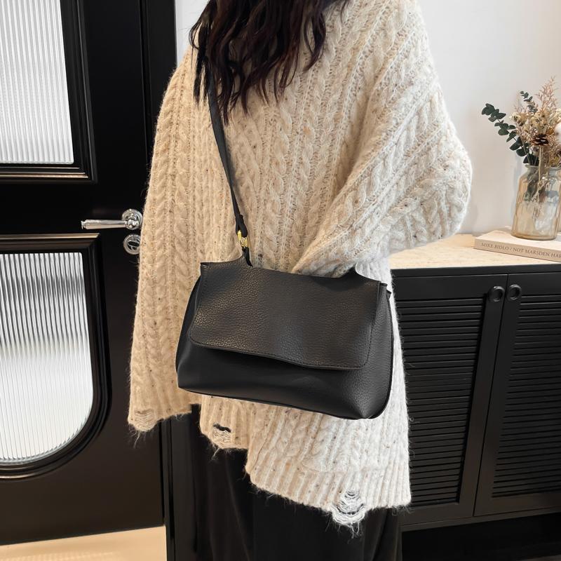 Women's Monochromatic PU Leather Shoulder Crossbody Bags Casual Women's Bags Messenger Bags Women's Fashion High Quality