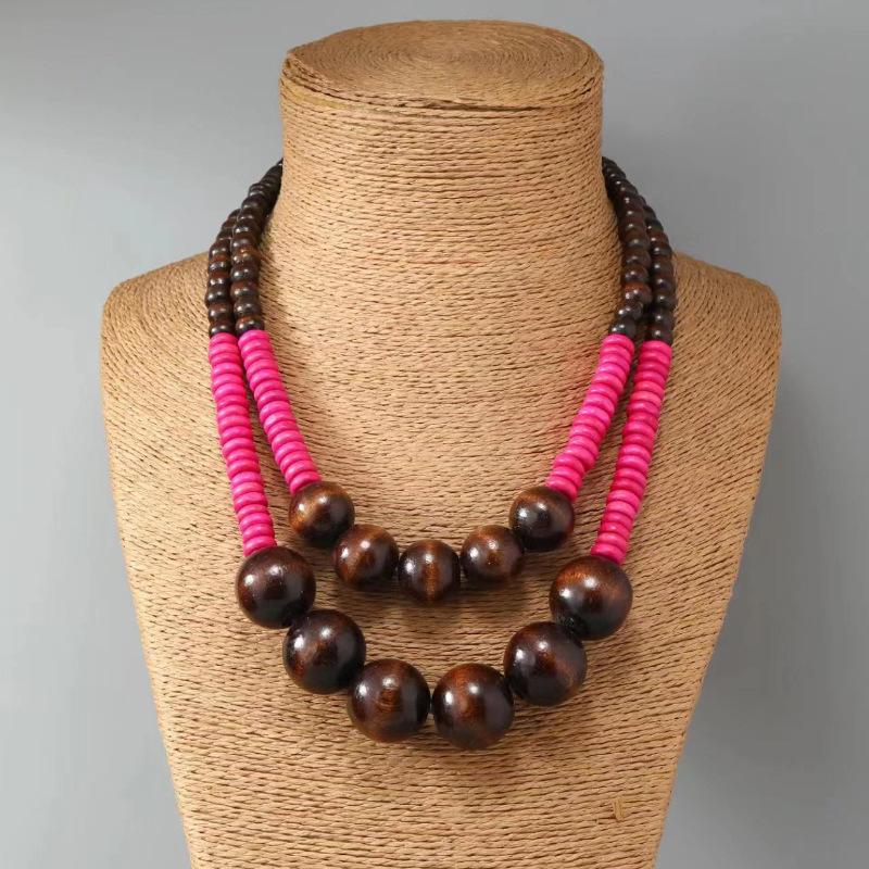 JMXD-Style, Bohemian Ethnic Retro Coconut Shell Sweater Chain Long Necklace, Ethnic Style Necklace Beaded Woman