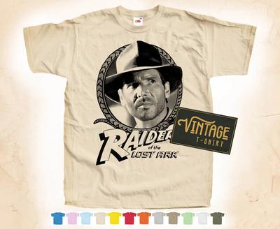 Black Print Indiana Jones RAIDERS of the Lost ARK T-SHIRT Vintage Poster S-5XL