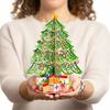 Christmas Atmosphere Home Decor 3D Puzzle Paper Tree Decoration, Holiday Desktop Ornaments Compact Xmas for Party with Star Topper And Gift