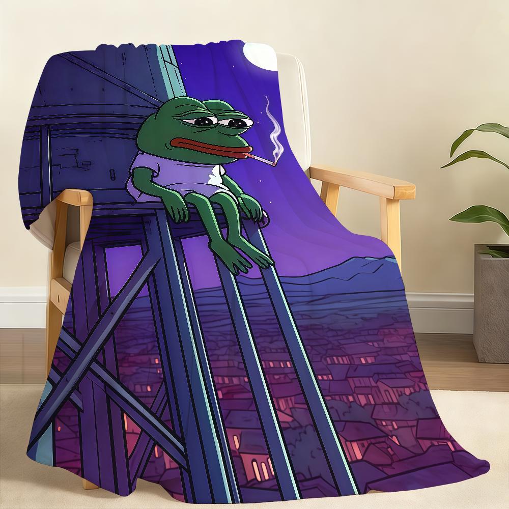 Funny Sad F FrogS P PepeS Blanket For Soft Throw Blanket for Picnic Bed Sofa Home Bedroom Cozy Warm Comfortable