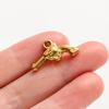 6pcs Tools Pendant Sword Gun Axe Real Gold Plated Stainless Steel Charms For Jewelry Making Necklace Keychain Handmade Material