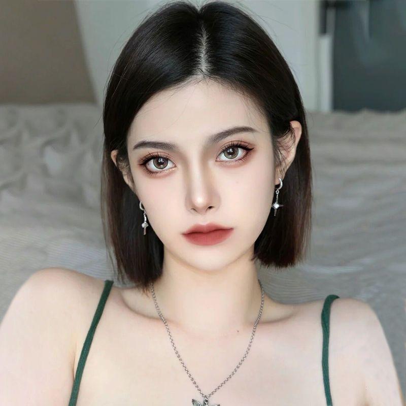 

Короткий прямой черный парик Синтетические парики Боб с челкой для женщин Ежедневный косплей Лолита Искусственные волосы Высокотемпературный парик чёрный