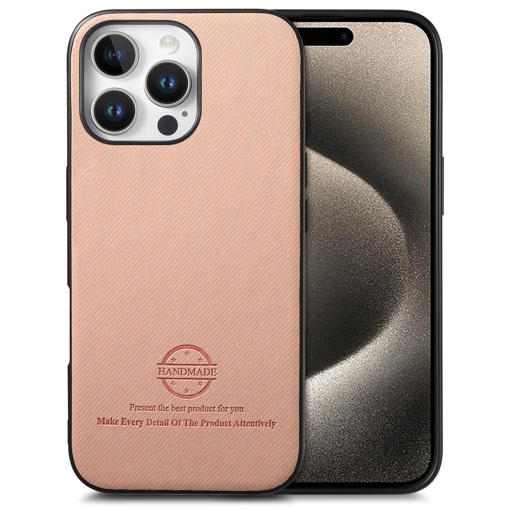 Für iPhone 15 Pro Hülle Stofftextur Leder+PC+TPU Anti-Sturz Handyhülle