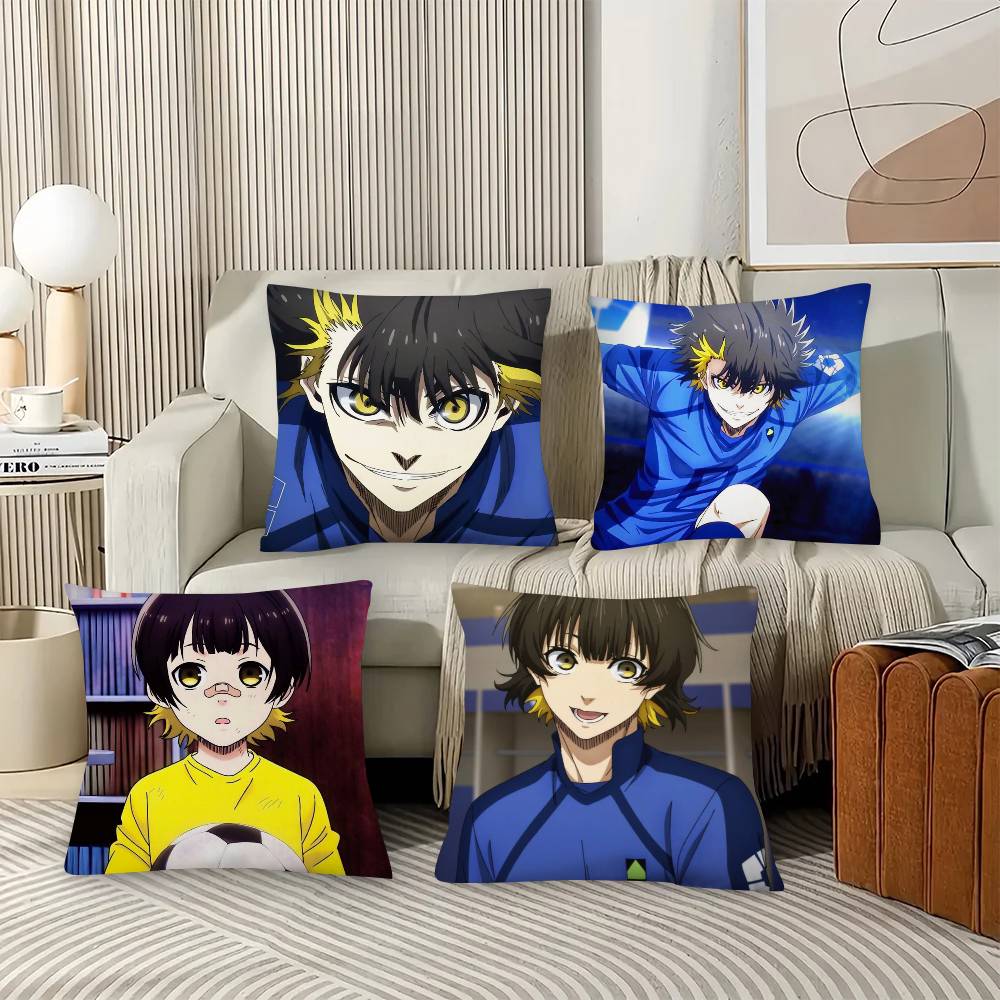 Cartoon Character Meguru Bachira Fashion Square Pillowcase Bedroom Sofa Room Ins Decoration Leisure