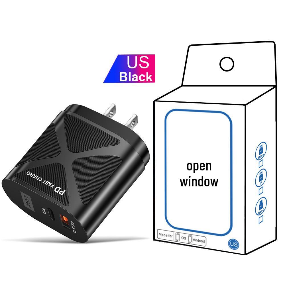 USB Travel Charger 5V/9V/12V with PD20W & QC3.0 Fast Charging - US/EU/UK Standard