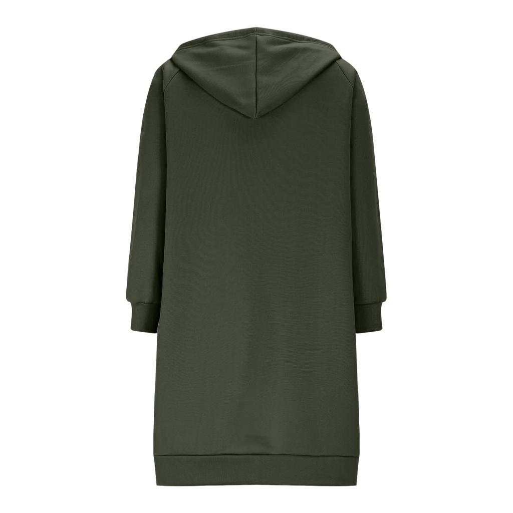 Women's Fashionable Loose-fitting Long-sleeved Casual Jacket With Zipper Hoodie
