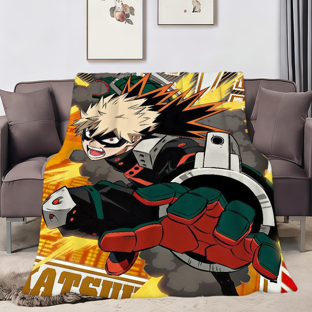 Cool Anime K-Katsuki B-Bakugo Fanart Flannel Soft Warm Plush Blanket Sofa Living Room Pet Hogar Bedroom Gift Home Car Portable