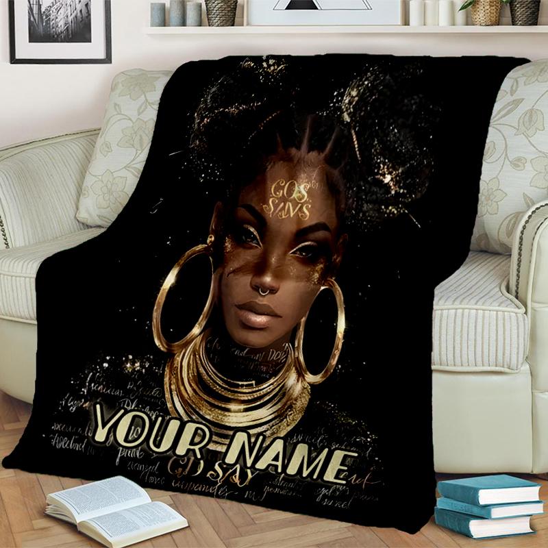 1PC Custom Name Golden Dreams Shine Bright outdooor Flannel blankets Throw Blanket All-Season Throw Gift Bedspread for Couch, Bed, Camping Holiday Bir