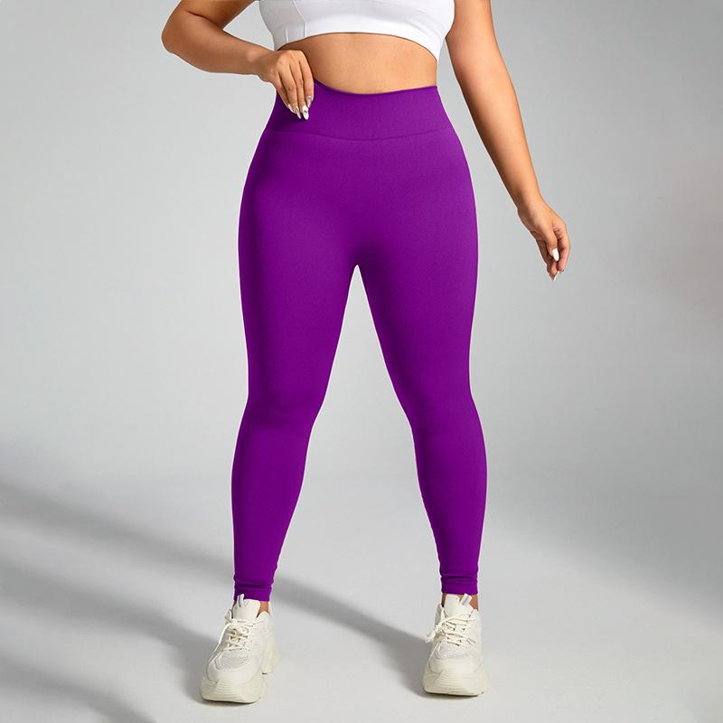 

Seamless Yoga Pants In Plus Size, Sexy Lines, Yoga Clothes For Women, Quick Drying Slimming Sports Leggings For Women XL фіолетовий