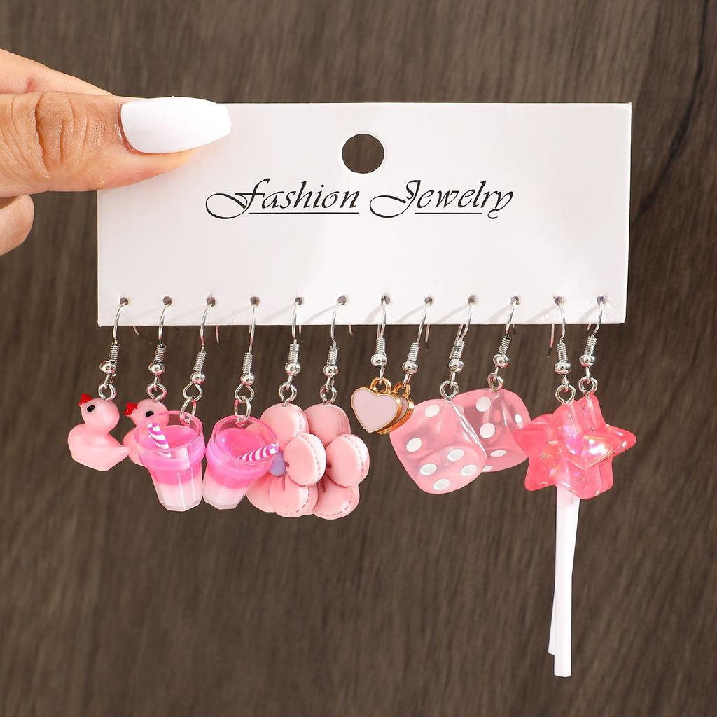 20 Pcs Cartoon Animal INS Earring Set For Women Simple Colorful Temperament Lovely Resin Fruit Drop Earring Trendy Jewelry Gifts