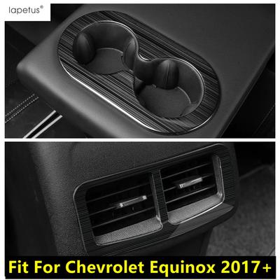 Car Rear Armrest Air AC Vent Outlet / Water Cup Holder Panel Cover Trim Interior Accessories For Chevrolet Equinox 2017 -