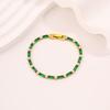  Titanium Steel European and American Light Luxury Style Straight Couple  Versatile Temperament Advanced Sense Color Zircon 