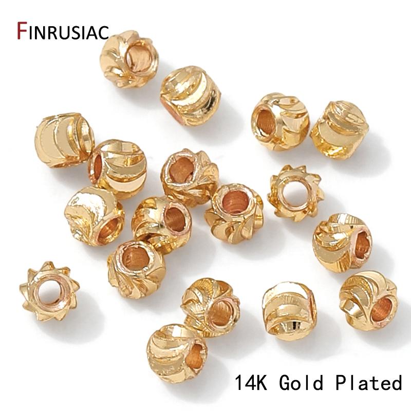 

2.5-8mm 14K/18K Gold Plated Brass Striped Corrugated Spacer Beads,Separators For Beads,DIY Handmade Bracelet Jewelry Materials 5mm-20 pieces