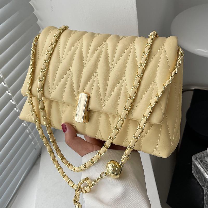 Summer Popular Bags for Women, Fashionable and Versatile Diamond Grid Chain Bags, Crossbody Bags, Textured Small Square Bags