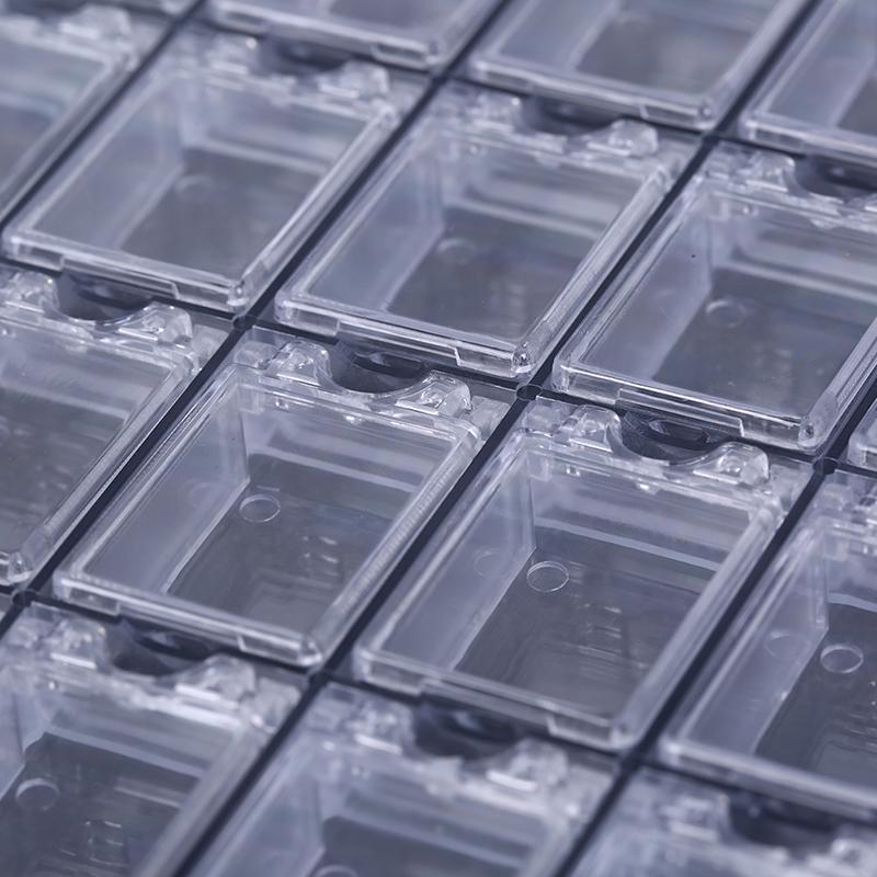 20 Grids Clear Nail Art Display Tray Glitter  Decor Storage Box Case