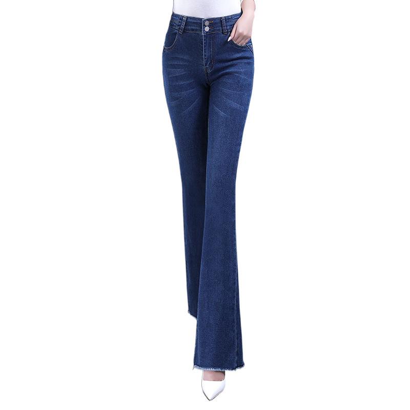 2025 Women's High-Waisted Slimming Flared Jeans - Stylish Spring/Autumn Casual Trousers