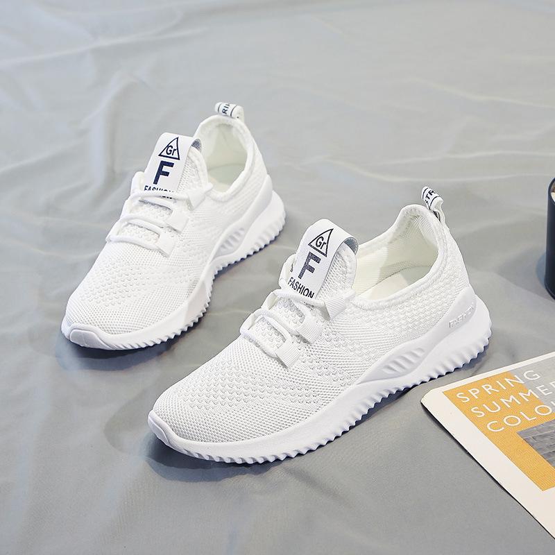 

Маленькие белые туфли Женская обувь Новогодние Новые Сетчатые Дышащие Универсальные Летние Тонкие Полые Спортивные Летающие Вязаные Туфли Весна 35 белый