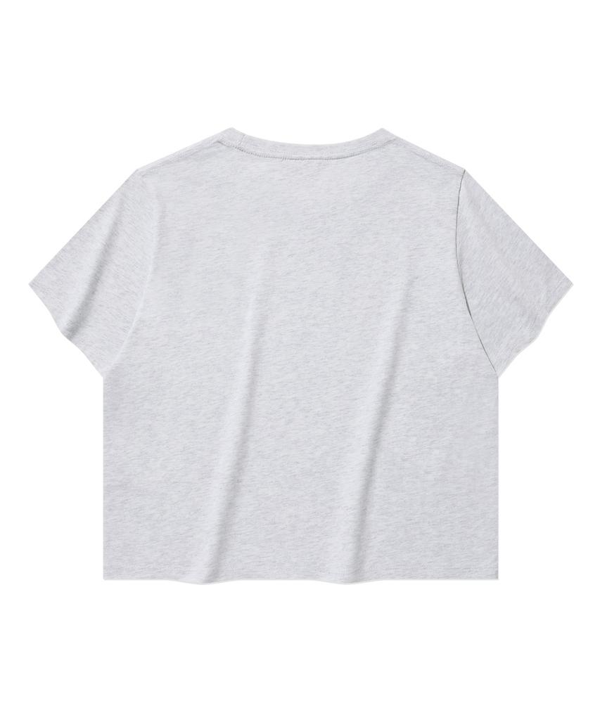 COVERNAT (W) C Logo Crop T-Shirt Heather Gray