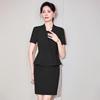 Elegant Women's Summer Short-Sleeved Suit Dress for Professional Settings