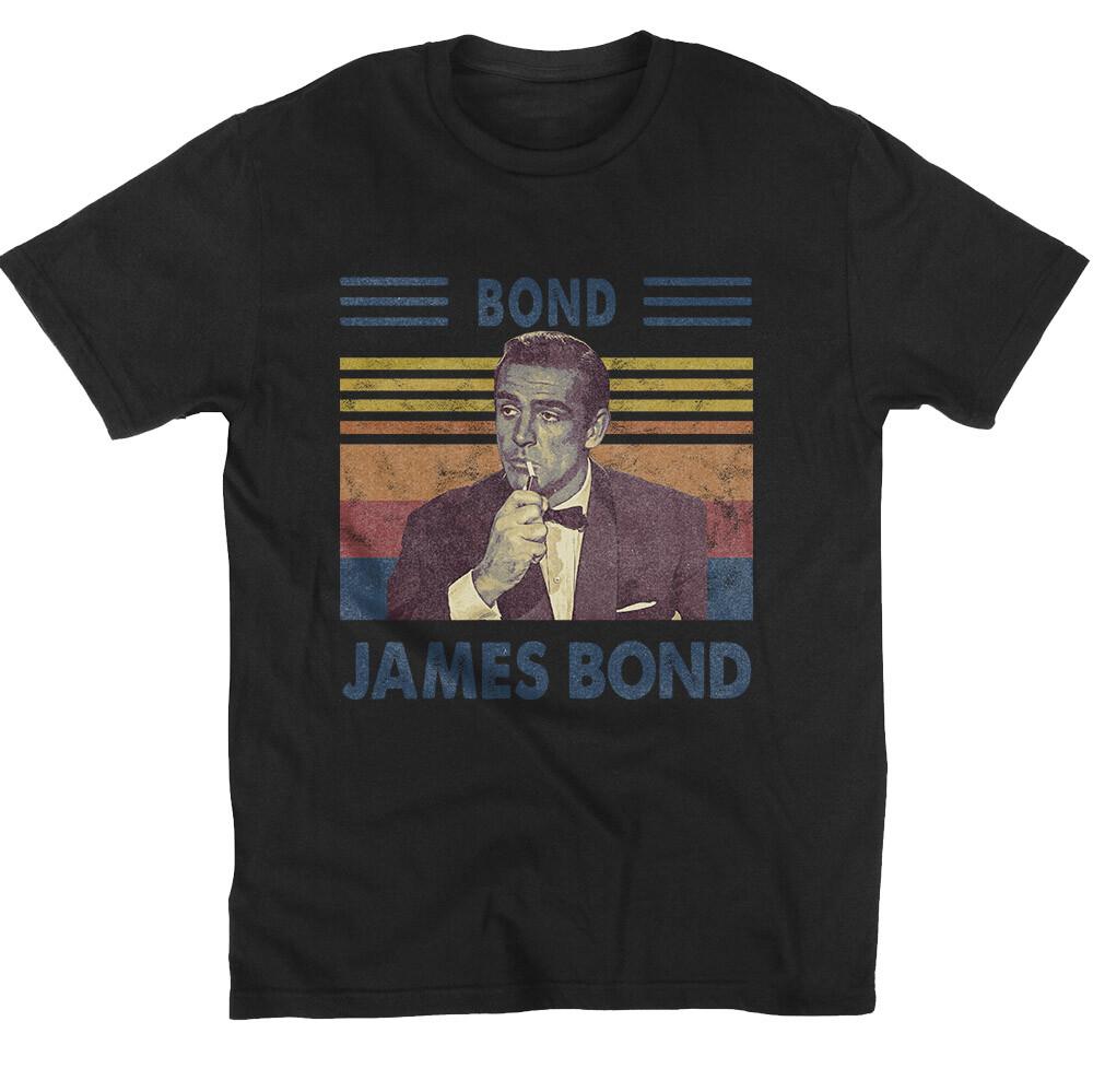 Бонд Джеймс Бонд Винтажная Футболка Классическая Футболка, Смешная Футболка из Фильма Унисекс Футболка S