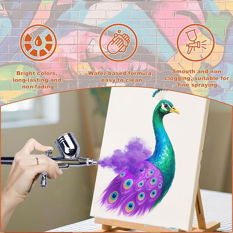 30ML Multi-functional Water-Based Acrylic Airbrush Paint Set - 28/12 Colors for Model and Canvas DIY Projects