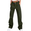 Women's Color Button Loose Sports Casual Workwear Pocket Trousers