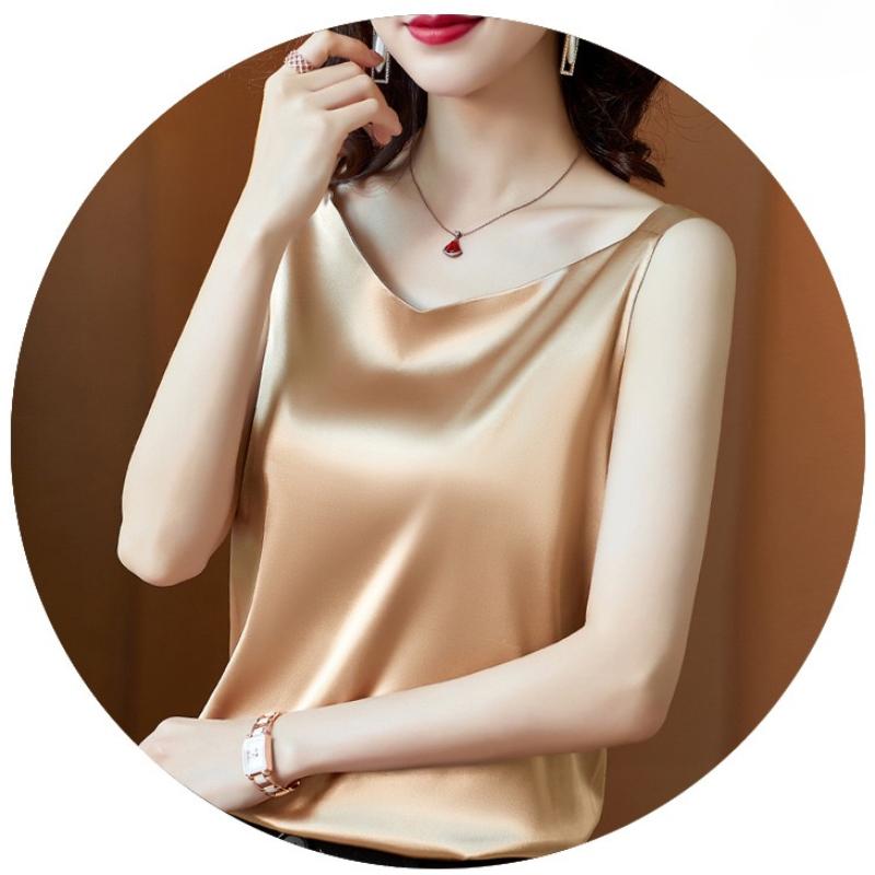 Summer Silk Women Blouses Shirt Woman Satin Blouse Tops Women Satin Lace Embroidery Blouse Top Woman V-neck Printing Shirts Tops