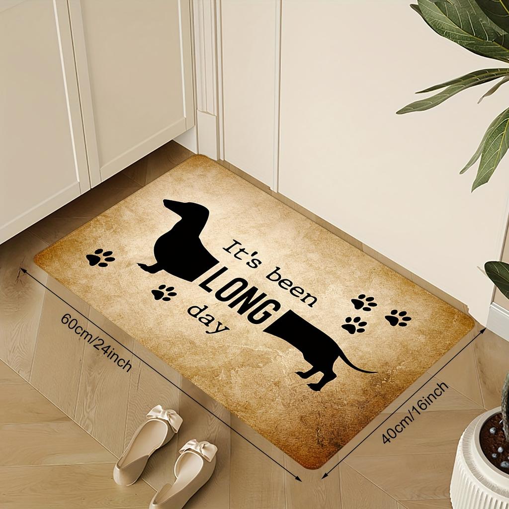 1 Stück Anti-Ermüdungs-Küchenteppiche, Dackel-Druck, wasserdicht, rutschfest, dick, gepolsterte Küchenmatte, strapazierfähig, bequeme Stehmatte für die Küche