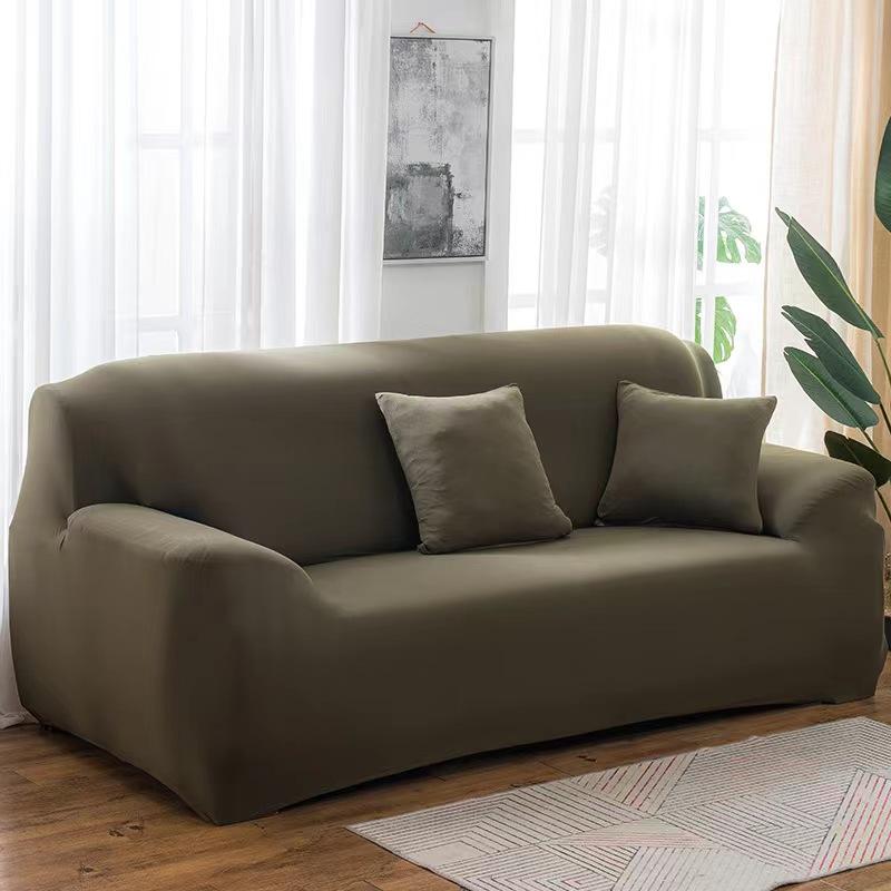Einfarbige elastische Sofabezüge für Wohnzimmer, Spandex-Ecksofa-Schonbezüge, Couch-Stuhlbezug, 1/2/3/4-Sitzer