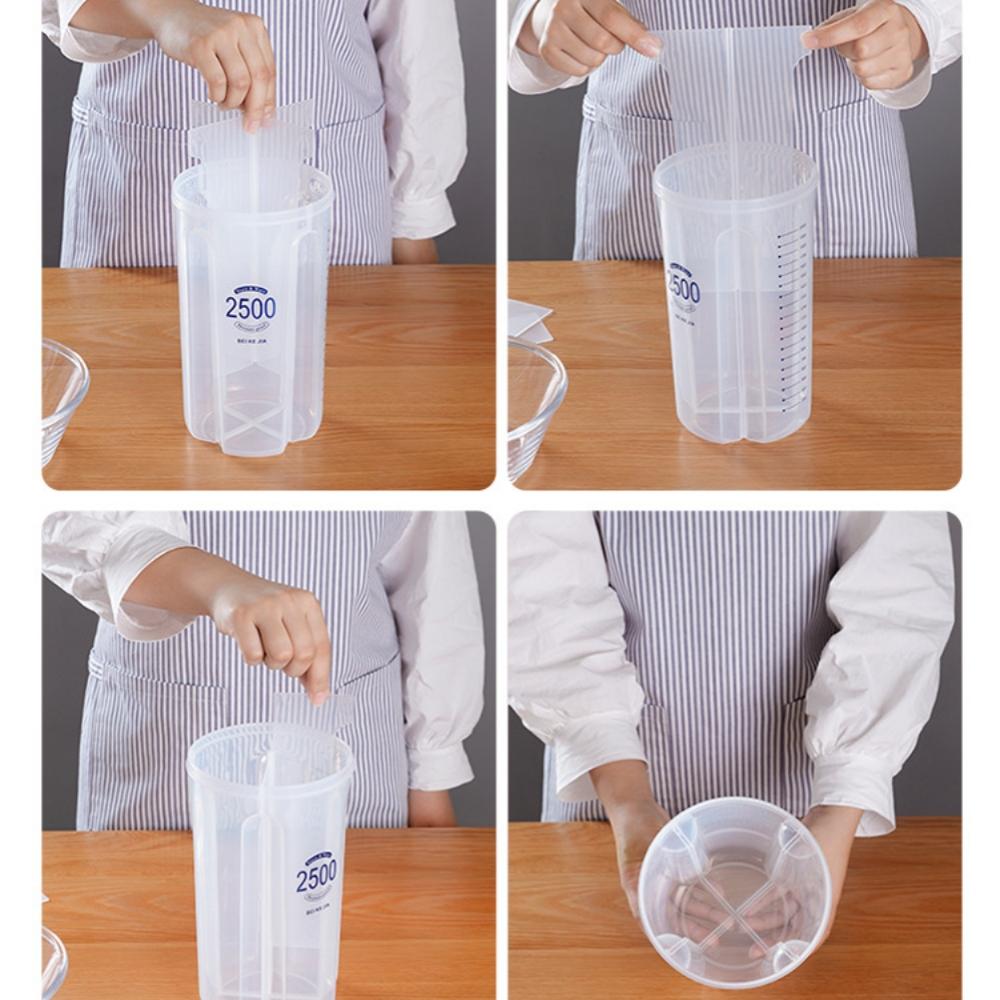 Nádoba na skladování obilí s víkem na zacvaknutí, více přihrádek, velkokapacitní organizéry, dělený design, nepropustná těsnění pro lednici