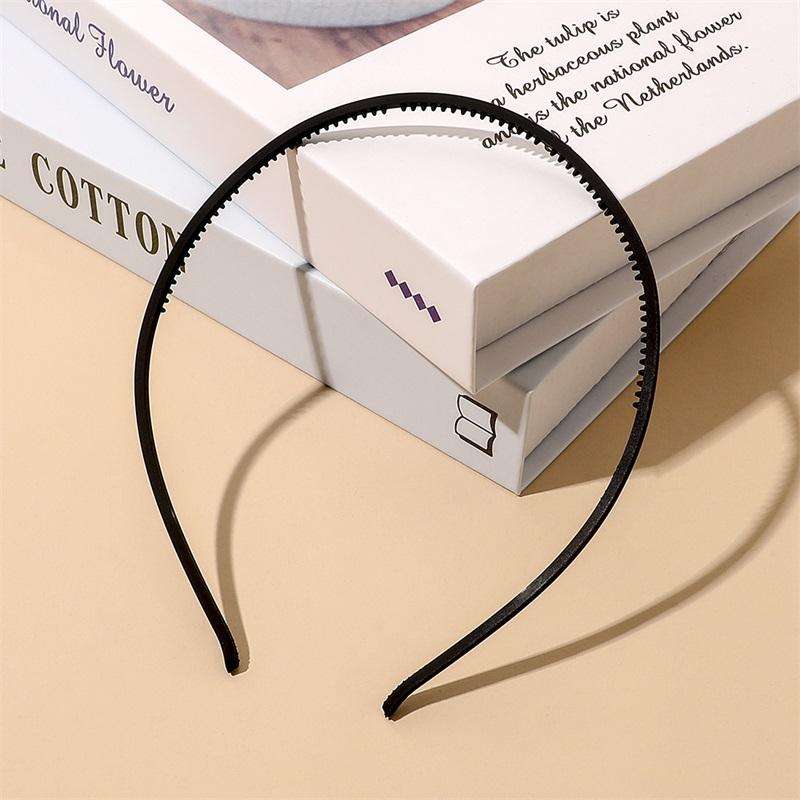 Fashion Hair Band Women Plastic Bezel Elegant Solid Color Thin Edge Toothed Non-slip Hair Hoop Headbands Girls Hair Accessories