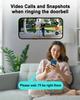Wireless Video Doorbell (WiFi Smart Doorbell) Supports Two-way Communication and Provides Video Monitoring At the Front Door for Home Security.