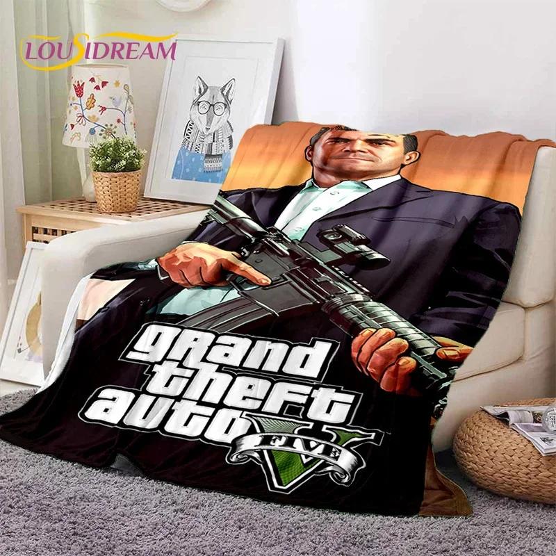 GTA Game Grand Theft Auto Gamer Soft Flannel Blanket for Beds Bedroom Sofa Picnic,Throw Blanket for Cover Outdoors Leisure Gift
