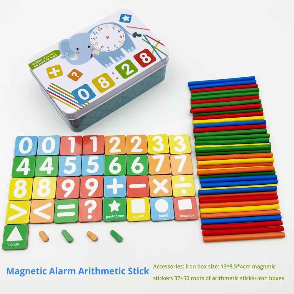 Montessori Digital Clock Math Toy Kids Teaching Aids Plus Subtraction Toy Early Teaching Number Learning Digitalarithmetic Stick