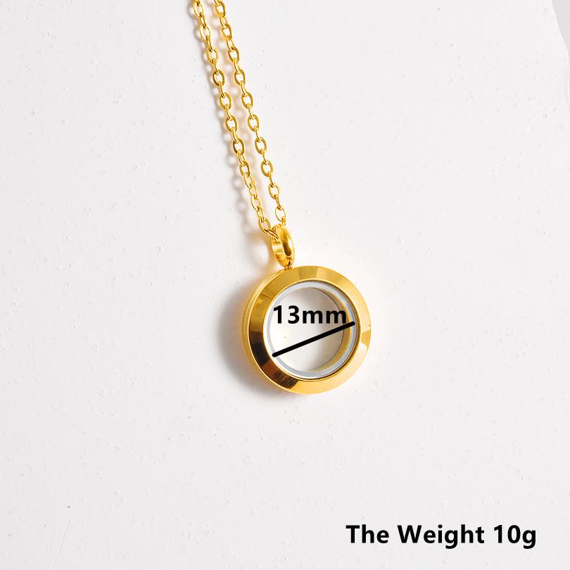 1Pc Stainless Steel Openable Glass Medaillon Coin Holder Collar Jewelry Round Reliquary Photo Floating Locket Pendant Necklaces